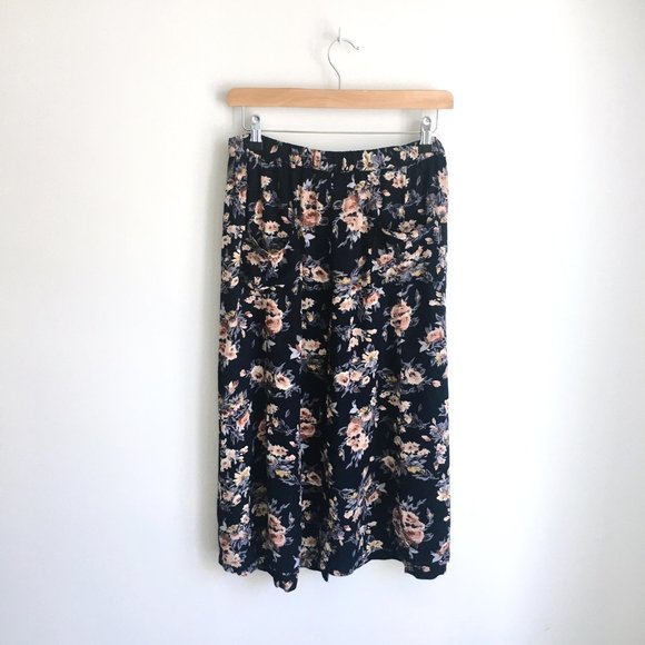 Vintage buttondown floral midi skirt - size Small